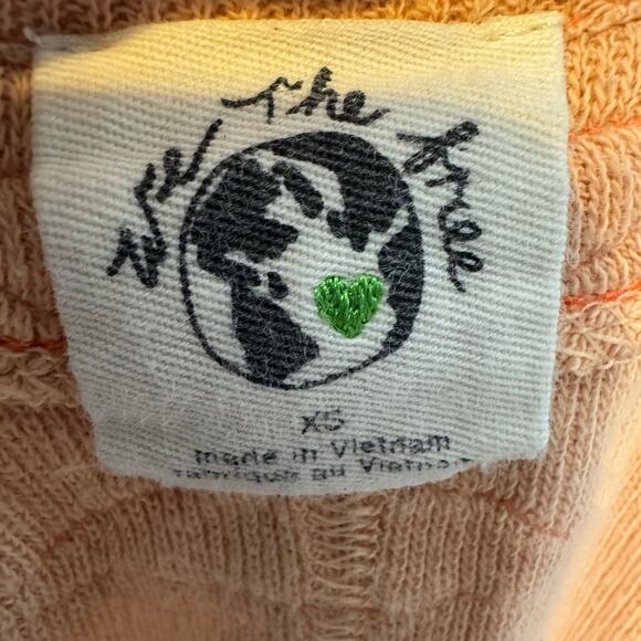 Free People We The Free Oversized Slouchy Long Sleeve Thermal Top Orange XS - Picture 4 of 7